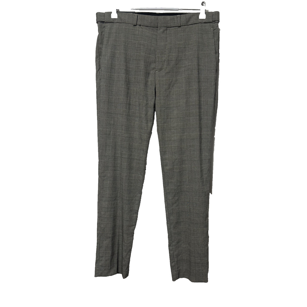 H&M‎ Women's Pants Size 36R Skinny Fit Black Plaid Academia Preppy Schoolgirl